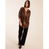 Front Leopard Diamante Tunic Top