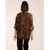 Front Leopard Diamante Tunic Top