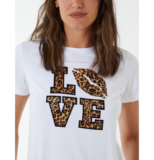 Leopard Print 'Love' Lips T-Shirt