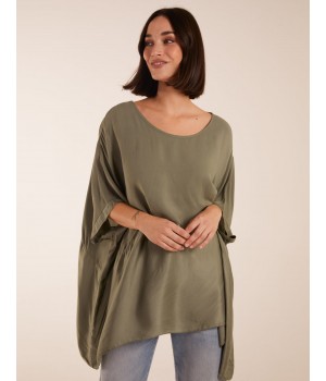 Oversized Satin Hem Top